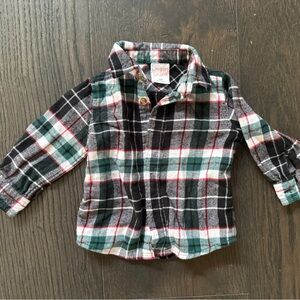 Jumping Beans Black, Green & White Plaid Button-Down Shirt